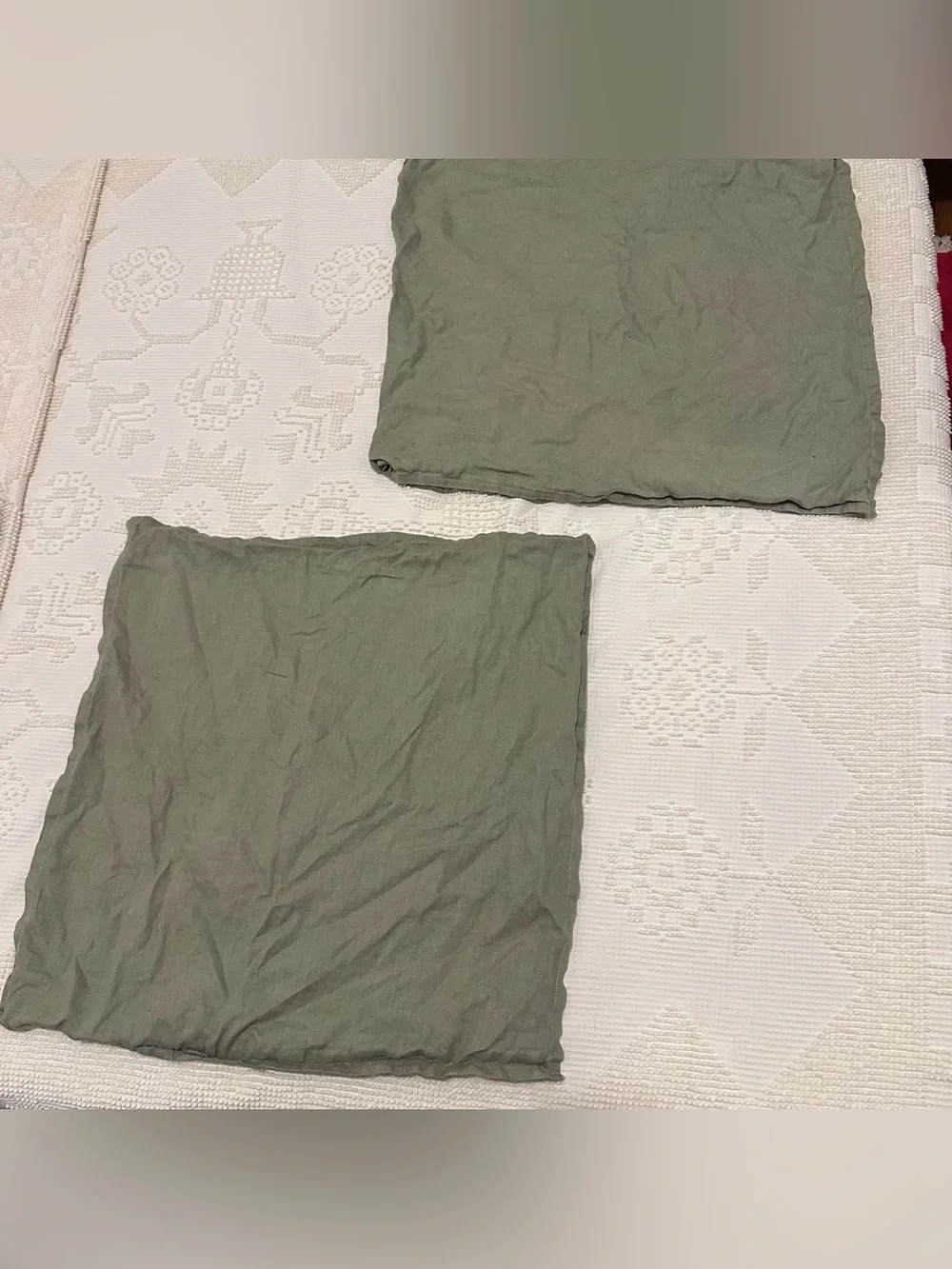 IKEA AINA Pillow Cases in Light Sage Green